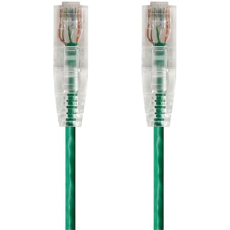 Monoprice SLIMRUN CAT6 UTP CABLE-1FT GREEN 14795