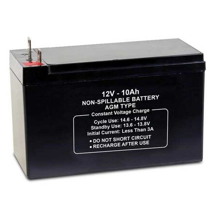 Zoro Select Sealed Lead Acid Battery, 12VDC, 10Ah 47034