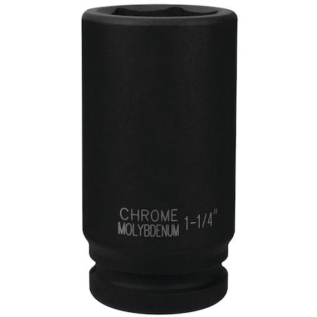 Performance Tool 3/4 in. Dr. 1-1/4 in. 6pt Deep Impact Socket, Chrome Moly, Black Oxide M742-40