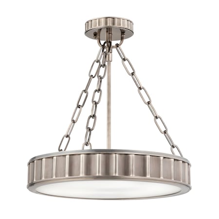 Hudson Valley Lighting Middlebury 3 Light Semi Flush 15.5 In. Historic Nickel 901-HN