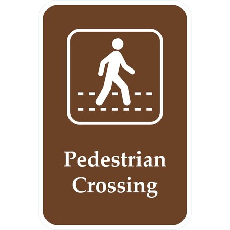 Lyle Pedestrian Crossing (w/sym), 12x18, High Intensity Prismatic, Brown G-4246-HI_12x18