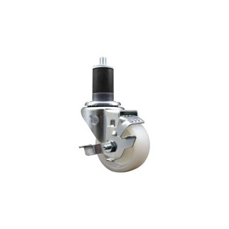 Service Caster 3'' Nylon Swivel 1-5/8'' Expanding Stem Caster with Brake SCC-EX20S314-NYS-TLB-158