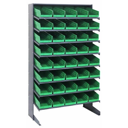 Quantum Storage Systems SINGLE SIDED PICK RACK W/40 GREEN BINS QPRS-104GN