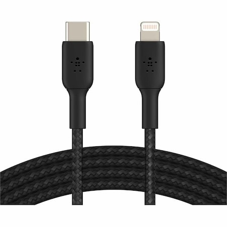 Belkin 30W USB-C to Lightning Cable - Nylon, Braided - M/M - 2m/6.6ft - Black CAA004BT2MBK