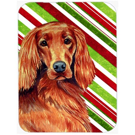 Carolines Treasures Irish Setter Candy Cane Holiday Christmas Glass Cutting Board - Large LH9254LCB