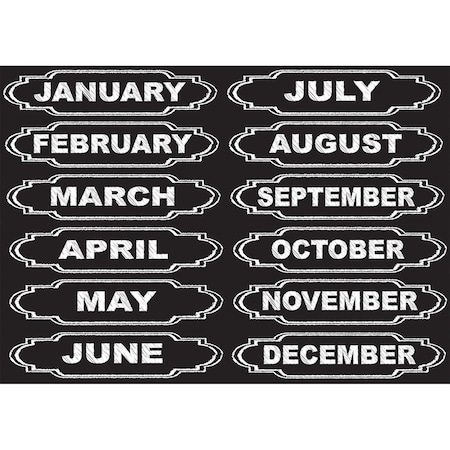 Ashley Productions Die-Cut Magnets, Chalkboard Calendar Months, PK72 19005