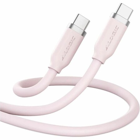 Alogic ELEMENTS SILICONE 5A/240W USB2 USB-C TO C MALE CABLE WITH CABLE TIE, PINK 1M ELSI5U2CCPK1