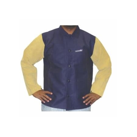 Best Welds Leather/FR Sateen Combo Jacket, 3X-Large, Blue/Tan 902-1201-3XL