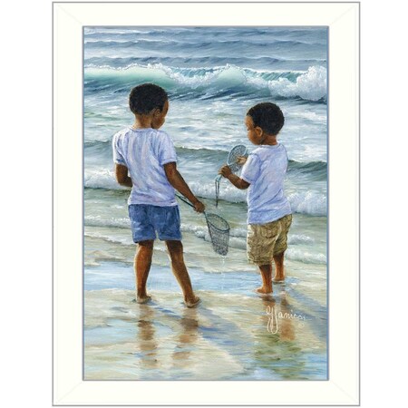Homeroots Ocean Discoveries White Framed Print Wall Art 415358