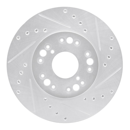 Dynamic Friction Co DFC Brake Rotor - Drilled and Slotted - Silver 631-75002R