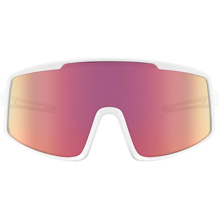 Ironwear Malibu Scratch Resistant Safety Glasses with UV Protection and TPR Nosepiece, White / Red Mirror 3590-W-RM