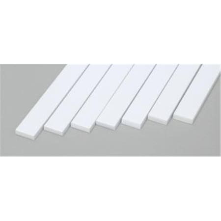 Evergreen 0.08 x 0.25 in. Styrene Strips Railroad Scratch Building Supply, White EVG169