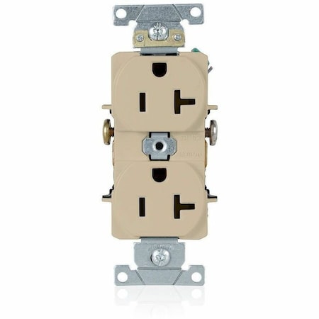 Leviton Plugs&Rcptcls, 20A, 125VAC, Ivory, Nylon, PK1 5342-I