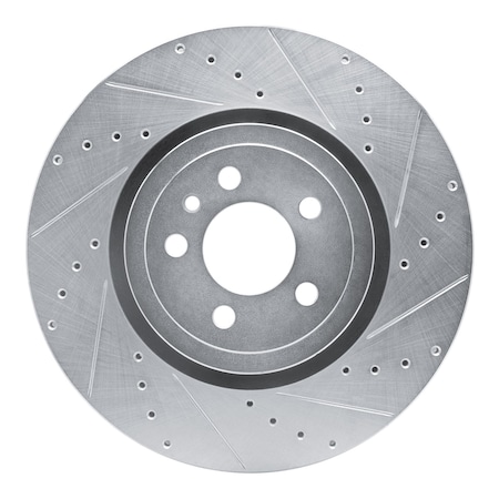 Dynamic Friction Co DFC Brake Rotor - Drilled and Slotted - Silver 631-40035R