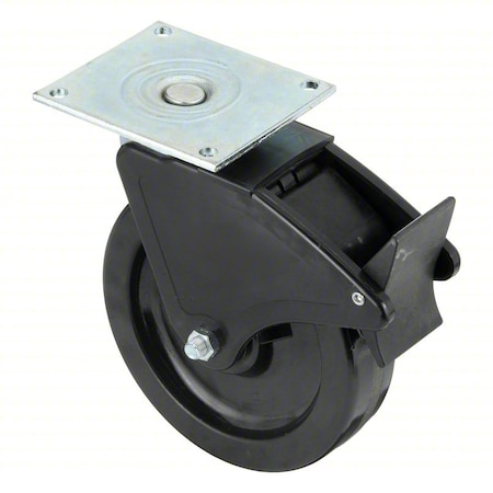 Zoro Select Plate Caster, Swivel, Phenolic, 9 1/2"H P21S-PH080R-15-TBF