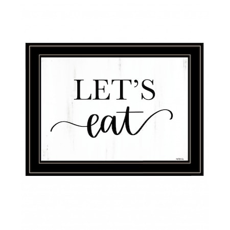 Homeroots Lets Eat 3 Black Framed Print Kitchen Wall Art 407629