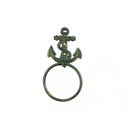 Handcrafted Decor Antique Bronze Cast Iron Anchor Towel Holder- 8.5 in. K-0102-bronze