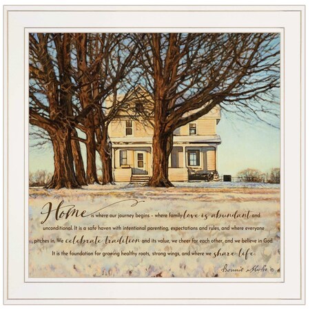 Homeroots Home 1 White Framed Print Wall Art 406828