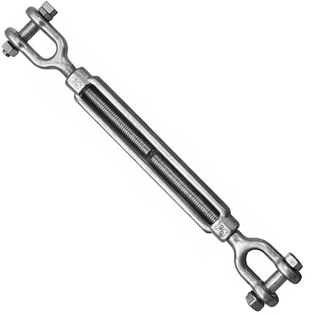 Hyw Products Drop Forged Hot Dipped Galvanized Steel Turnbuckle 1/2in x 6in Jaw/Jaw 2011126
