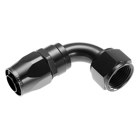 Safety First 90 deg Female Aluminum Hose End - Black SA771951