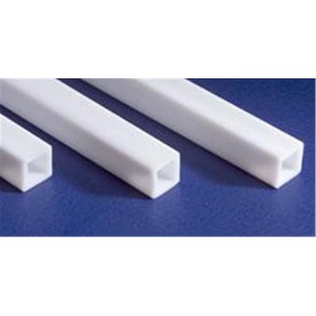 Evergreen 0.31 in. Square Tube Styrene Railroad Scratch Building Supply, White EVG255