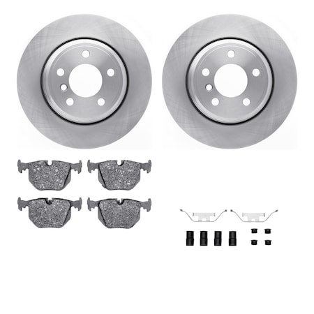 Dynamic Friction Co DFC Rotors with EURO 5000 Ceramic Brake Pads includes Hardware 6612-31442