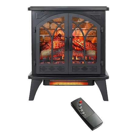 Edendirect 24 in. Freestanding Infrared Electric Fireplace with Timer in Black ZR-W1769112700