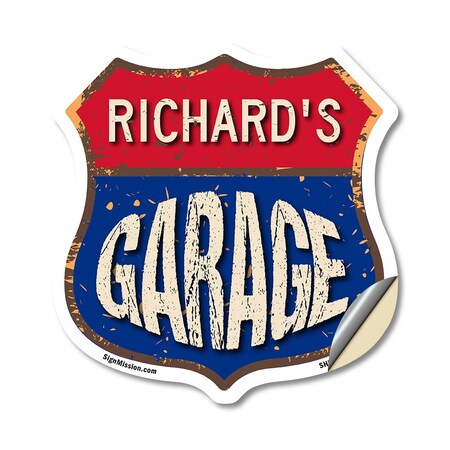 Signmission Richard's Garage, 12 Inch X 12 Inch, Vinyl Decal SHI-D-12-383-RICHARD