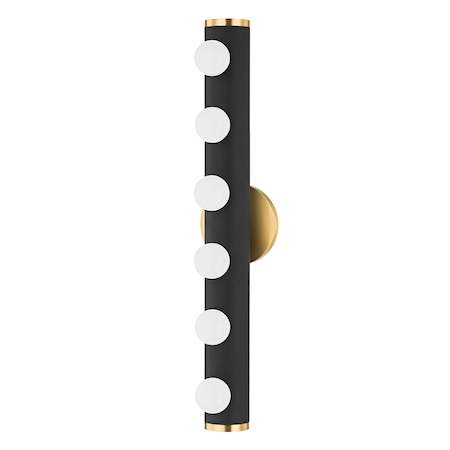 Mitzi Penny 6 Light Bath And Vanity 25 In. Aged Brass H631306-AGB/TBK