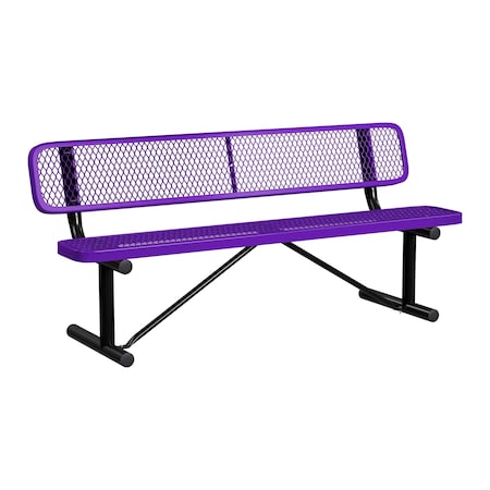 Leisure Craft Bench/Back, Portable, 6ft., Purple B6WBP-PURPLE