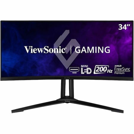 Viewsonic 34in ELITE 21:9 Mini-LED Curved 1440p 1ms 200Hz Gaming Monitor with USB-C. XG341C-2K