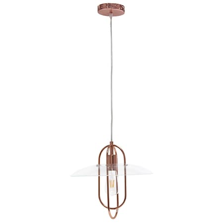 Homeroots Rose Gold Simple Iron Ceiling Light With Clear Shades 651673