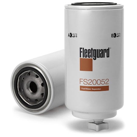 Fleetguard Fuel Filter, 7.9375 in, Spin-On FS20052