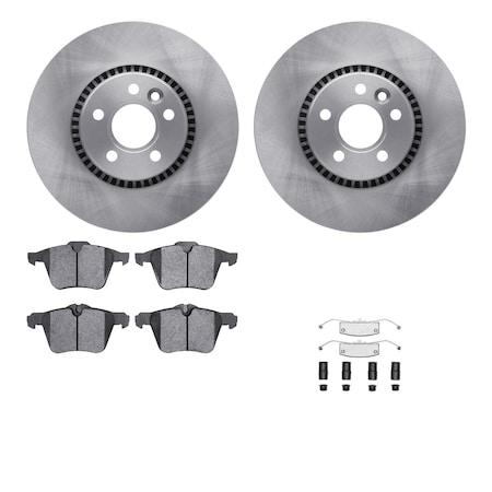 Dynamic Friction Co DFC Rotors with EURO 5000 Ceramic Brake Pads includes Hardware 6612-27194