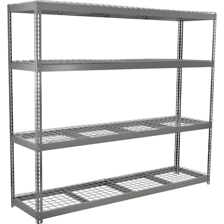 Global Industrial 4 Shelf, Standard Duty Boltless Shelving Starter, 96"W x 48"D x 72"H, Wire Deck B3164646