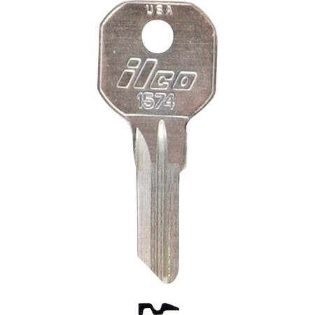 Kaba Ilco Hurd Nickel Plated Gas Cap Key, 1574, 10PK AA01564002