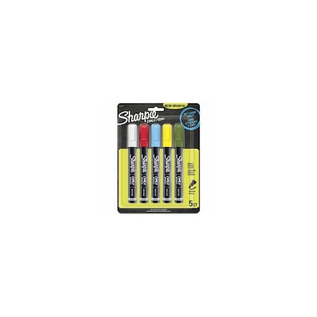 Sanford Sharpie Chalk Marker, Medium Lead/Tip, Assorted Lead/Tip, 5PK 2103011