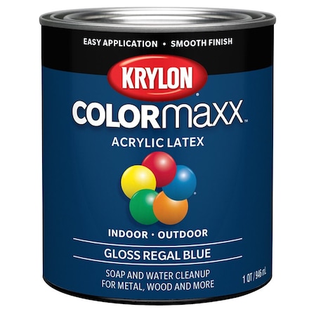 Colormaxx 1 Qt Krylon Regal Blue Paint & Primer, Gloss K05646007