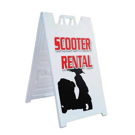 Signmission Scooter Rental, A-Frame & 2 Sign Inserts, Heavy-Duty Plastic Frame SBHD-C-2436-Scooter Rental