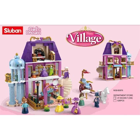 Texas Toy Distribution Girls Dream Village Department Store Building Brick Kit, 526 Piece 876