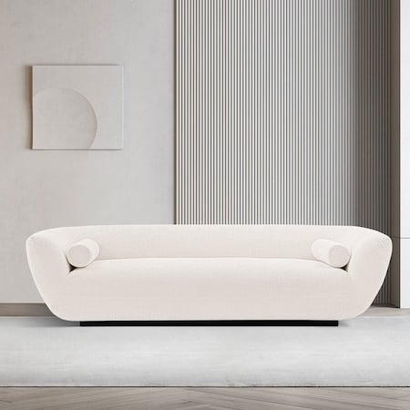 Manhattan Comfort Contemporary Ulka Boucle Sofa with Pillows in Cream SF011-CR
