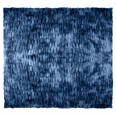 Lavish Home Oversized Faux Fur Blanket 60x80-Inch Ruched Polyester Fur Blanket Queen Blanket for Bed, Blue HT-THROW1-BLU
