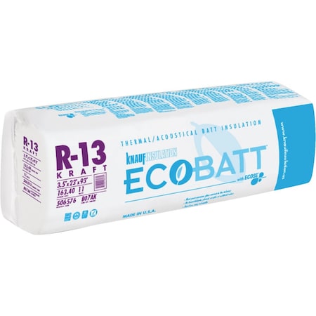 Knauf R-13 23''x93'' Kraft Faced Batt Fiberglass Insulation, 11 Count B07AK