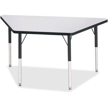 Jonti-Craft Berries Trapezoid Activity Tables, 24 in. x 48 in., A-height, Freckled Gray/Black/Black 6438JCA180