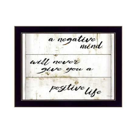 Homeroots Positive Life Black Framed Print Wall Art 416103