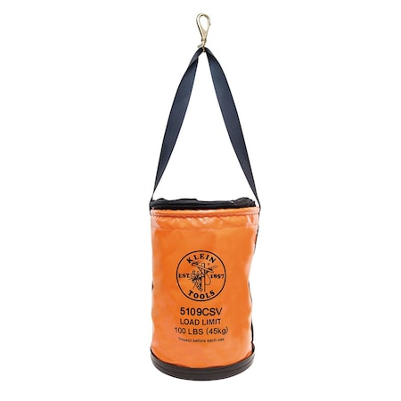 Klein Tools Bucket Bag, Orange, vinyl, 0 Pockets 5109CSV
