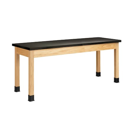 Diversified Spaces Plain Apron Table, Oak, Wood Frame, 72 in W, Black P724LBBK30E