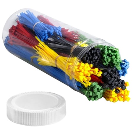 Officespace Cable Tie Kit, 5-1/2 in, 8 in, 11 in L, Assorted Colors, Nylon, 40 lb, 50 lb Strength OF3359003
