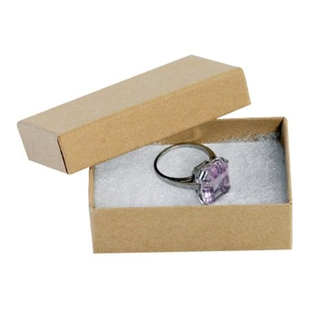 Partners Brand Jewelry Boxes, 2 1/2" x 1 1/2" x 7/8", Kraft, PK100 JB211K