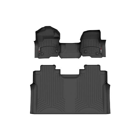 Weathertech Black, Front and Rear Floorliners Over The Hump 4410331-446974